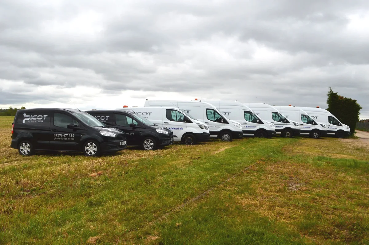 Picot’s service vehicles lined up together.